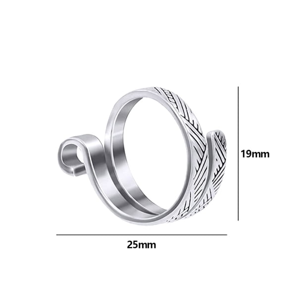 Anillo De Ganchillo Guía de hilo ajustable hecha a mano con lazo de ganchillo para tejer a mano (plata) Ndcxsfigh Libre de BPA