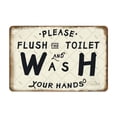 thumbnail image 4 of Noete Vintage Toilet Metal Sign 12x16 Inch Retro Bathroom Wall Art Decor with "Please Flush & Wash Hands" Design for Home, Office, Cafe, Bar & Pub, 4 of 8