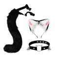 thumbnail image 1 of Orejas y cola larga falsas, regalos divertidos para mujeres y niñas, diadema para cosplay, baile de graduación negro, 1 of 9