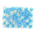 thumbnail image 4 of Panel de pared de flores artificiales, tapete floral, accesorios románticos para fotos, fondo floral, Azul, 4 of 9