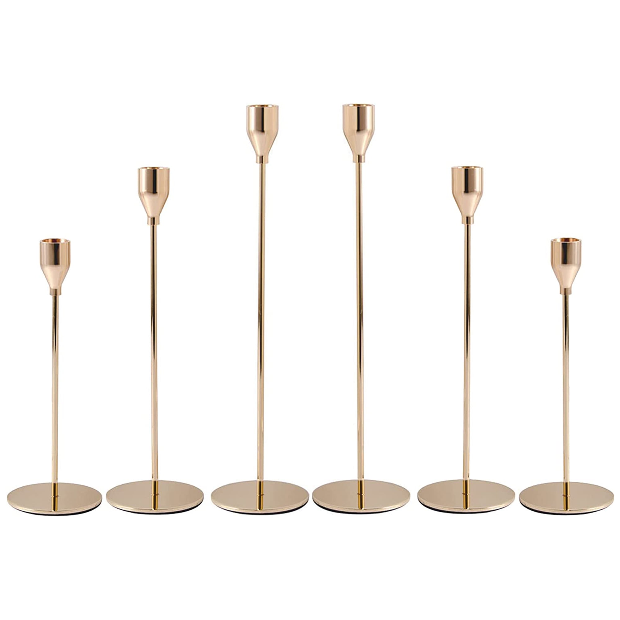 YasTant Set of 6 Candlestick Holders Gold Candle Holder Taper Candle