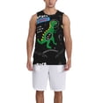thumbnail image 6 of Rocae Space Dino Cartoon Black for Men's Basketball Jersey Lightweight and Breathable Athletic Tank Top,Quick-Drying Sports Jersey 3X-Large, 6 of 9