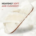 thumbnail image 3 of Women's Fuzzy Slippers Cross Band Memory Foam House Slippers Open Toe, 3 of 6