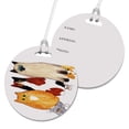 thumbnail image 1 of KuzmarK Luggage Travel Round Bag Tag -  Kitties Behaving Badly Art by Denise Every, 1 of 1