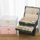 thumbnail image 2 of Minnieouse Caja organizadora portátil para viaje, caja impermeable y anillos, caja de joyería de gran capacidad de piel sintética para viaje Ropa, zapatos y accesorios Miscelánea blanco bicapa, 2 of 6