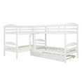 thumbnail image 3 of Veryke L-Shaped Wooden Twin Over Twin Bunk Bed with Trundle in White, 3 of 7
