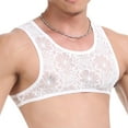 thumbnail image 6 of Lingerie for Women,Bras for Women,Beef Men's Lace Floral Muscle Tank Top Round Neck Mesh Undershirt Semi Transparent Vest Singlet Gym Sports Half Top, 6 of 9