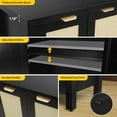thumbnail image 5 of Rattan Sideboard Buffet Credenza Cabinet - Large Farmhouse Kitchen Coffee Bar Cabinet with 4 Rattan Door Storage for Entryway Living Room, 55" x 15" x 31.5" (Black), 5 of 8