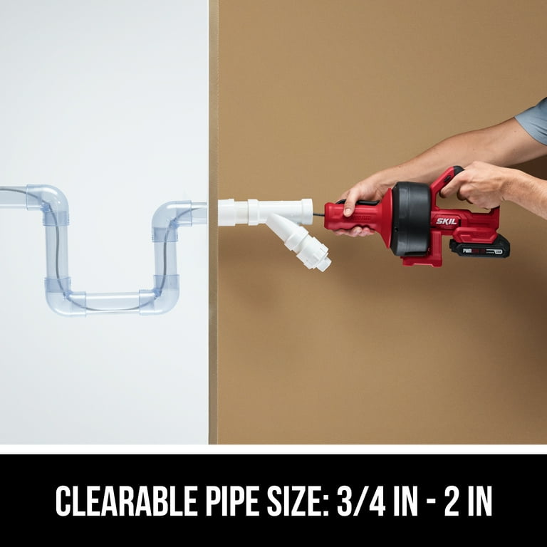 SKIL AU0225D-12 20V Power Snake Drain Cleaner Kit Includes 20V