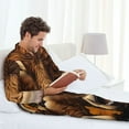 thumbnail image 6 of Lsque Sunflower Butterfly Cow Pattern Long Sleeve Pajama Set for Men - Soft 2-Piece Sleepwear and Loungewear Set with Pockets, Comfy Nightwear-X-Large, 6 of 7