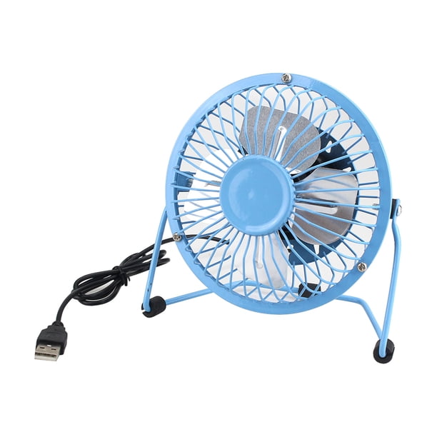 Mini ventilador de escritorio de oficina con ventilador alimentado por USB de 4 pulgadas de metal, viento potente para PC, portátil, portátil AweSitey JJ12521-02