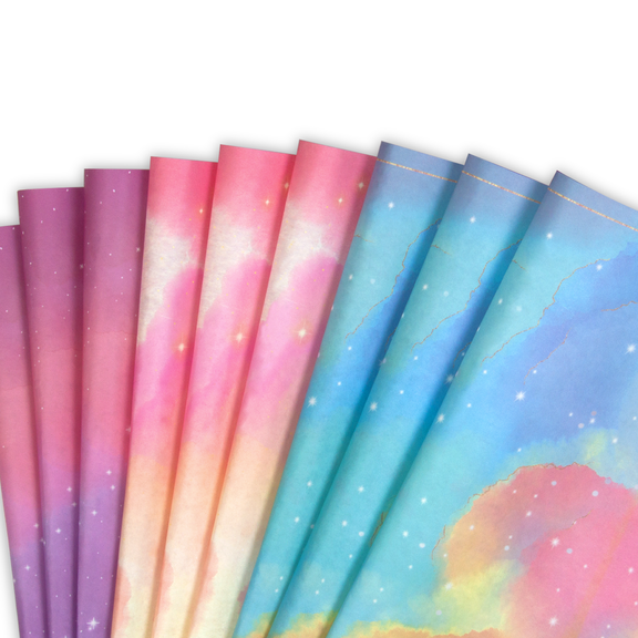 ANZON MORIES 9 Sheets Gift-Wrapping Paper , 3 Patterns, 27.5x17.5”, 3.35 Sq. Ft/Each, Unique Watercolor Soft Strong 80 GSM Kraft Paper Roll