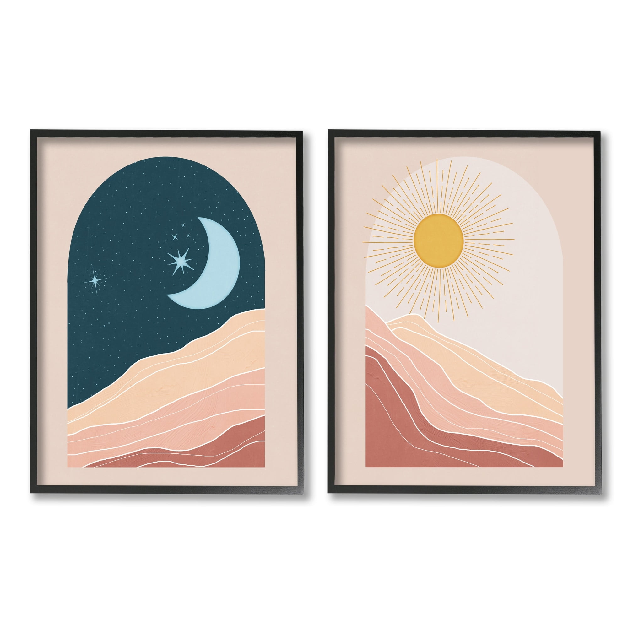 Stupell Industries Energetic Arid Desert Daily Sky Boho Landscape Windows,16 x 20, Design by Nina Blue