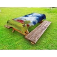 thumbnail image 1 of Country Outdoor Tablecloth, Landscape Scenery View Warehouse Barn Clear Clouds Fields Photo, Decorative Washable Fabric Picnic Table Cloth, 58 X 84 Inches,Blue White Red Aplle Green, by Ambesonne, 1 of 2