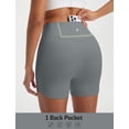 thumbnail image 5 of BALEAF Womens 5" Biker Shorts High Waisted Workout Spandex Short Tummy Control Gym Yoga Athletic with Pocket Dark Gray M, 5 of 7