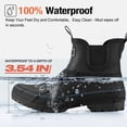 thumbnail image 2 of SMILIN Shell Wide Round Toe Rain Boots for Women, Classic Chelsea Women's Rubber Garden Shoes, Black, Size 7, 2 of 8