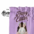 thumbnail image 5 of Kitchen Valances for Window, Easter Rabbit Colorful Egg Light Filtering Rod Pocket Valance Curtain, Spring Bunny Purple Wood Board Short Curtains Window Topper for Bedroom Living Room 54x18in, 5 of 9