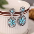 thumbnail image 2 of Zhuge Boho Turquoise Dangle Drop Earrings for Women, Ethnic Bohemian Vintage Hippie Jewelry Gift(Blue), 2 of 4