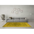 thumbnail image 3 of Ahgly Company Machine Washable Indoor Square Oriental Yellow Industrial Area Rugs, 4' Square, 3 of 4