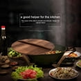 thumbnail image 3 of Kitchen Multi-Functional Wood Wok Lid Cover Anti-Scalding Wooden Lid Kitchen Tool for Cooking Cast Iron Wok Pot Cover - 13.8”, 3 of 8