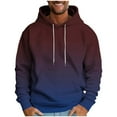 thumbnail image 2 of M-4X Plus Size Hoodies for Men Big & Tall Fleece Lined Sweatshirts Pullover Long Sleeve Gradient Printed Warm Athletic Hoodie Tops with Front Pocket, 2 of 5