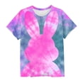 thumbnail image 5 of Auroural Girls Short Sleeve Shirts Size 8-10 Shirts for Girls Children'S Short Sleeved Tie-Dye Easter Printed Rabbit Printed T-Shirt Girls Summer Shirts Round Neck Half Sleeved Casual Versatile, 5 of 5