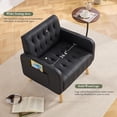 thumbnail image 3 of LAZZO Mid-Century Modern Accent Chair, Upholstered Armchair with Side Pocket for Living Room and Office, Black, 3 of 8