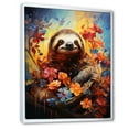 thumbnail image 2 of Designart "Blossoming Sloth Leisure" Sloth Floater Framed Canvas Art Print, 2 of 5