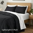 thumbnail image 5 of Ivy Union Comforter Set - Box Stitch - Easy Care Ultra-Soft Microfiber - All Season Warmth - Bedding Comforter - Queen - Black, 5 of 7