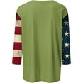 thumbnail image 5 of Blouses pour Femmes, Haut à Manches 3/4 Imprimé Fête de l'Indépendance Col Rond, 5 of 5