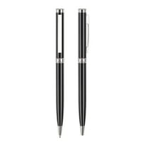 1 Pair Men Gel Pens 0.5mm Metal Twist Pen Quick Dry Black Ink Smooth Tip for Doodling Drawing Painting