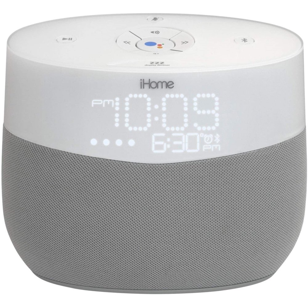 iHome iGV1 Wireless Smart Speaker with Google Voice Assistant White