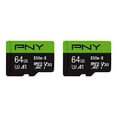 thumbnail image 1 of Tarjeta de memoria PNY Elite-X microSDXC de 64 GB, clase 10 U3 V30, paquete de 2, 1 of 7