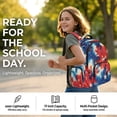 thumbnail image 6 of FKELYI 17 Inch School Backpack for Boys Spacious Book Bag with Multi Pockets Girls Schoolbag July 4th Star Tie-Dye Print Lightweight Travel Bags for Teen Children, 6 of 7