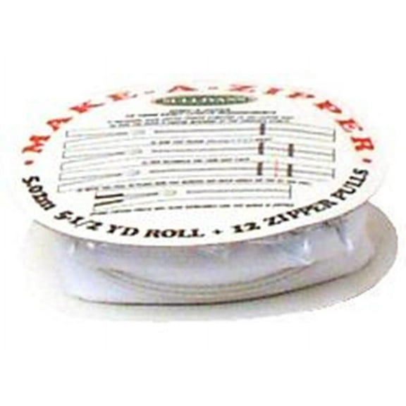 Sullivans Make-A-Zipper 5.5Yd Reel White