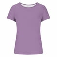 thumbnail image 7 of FUYUDY Women Tshirts Casual Ribbed Knit Slim Fit Short Sleeve T-Shirt Basic Solid Color Crew Neck Tee Tops For Daily Wear Relaxed Fit Female Dailywear, 7 of 7