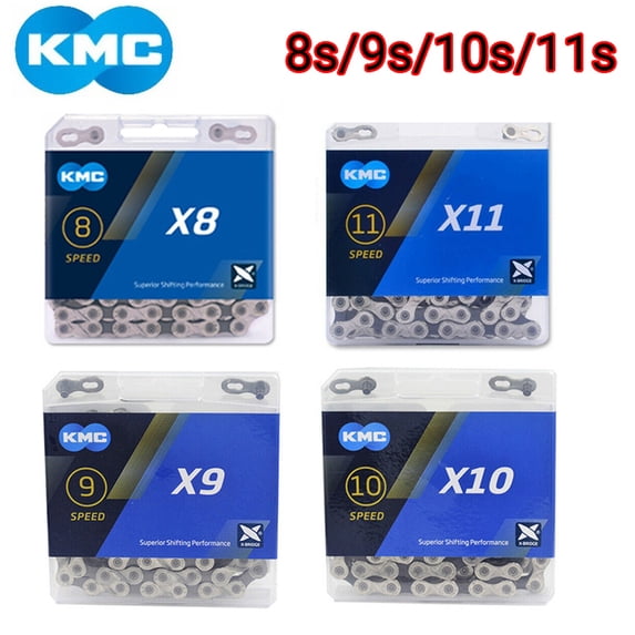 KMC 1/2X3/32" 1/2X11/128" Mountain Bike Chain, 116/118 Links Bicycle Chain with Magical Link, Cycling Hollow Design Chain Fit 6/7/8/9/10/11 Speed Shimano Sram Bike Cassette Sprocket