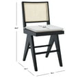 thumbnail image 3 of SAFAVIEH Couture Colette Square Mid Back Counter Stool, Black/Natural, 3 of 12