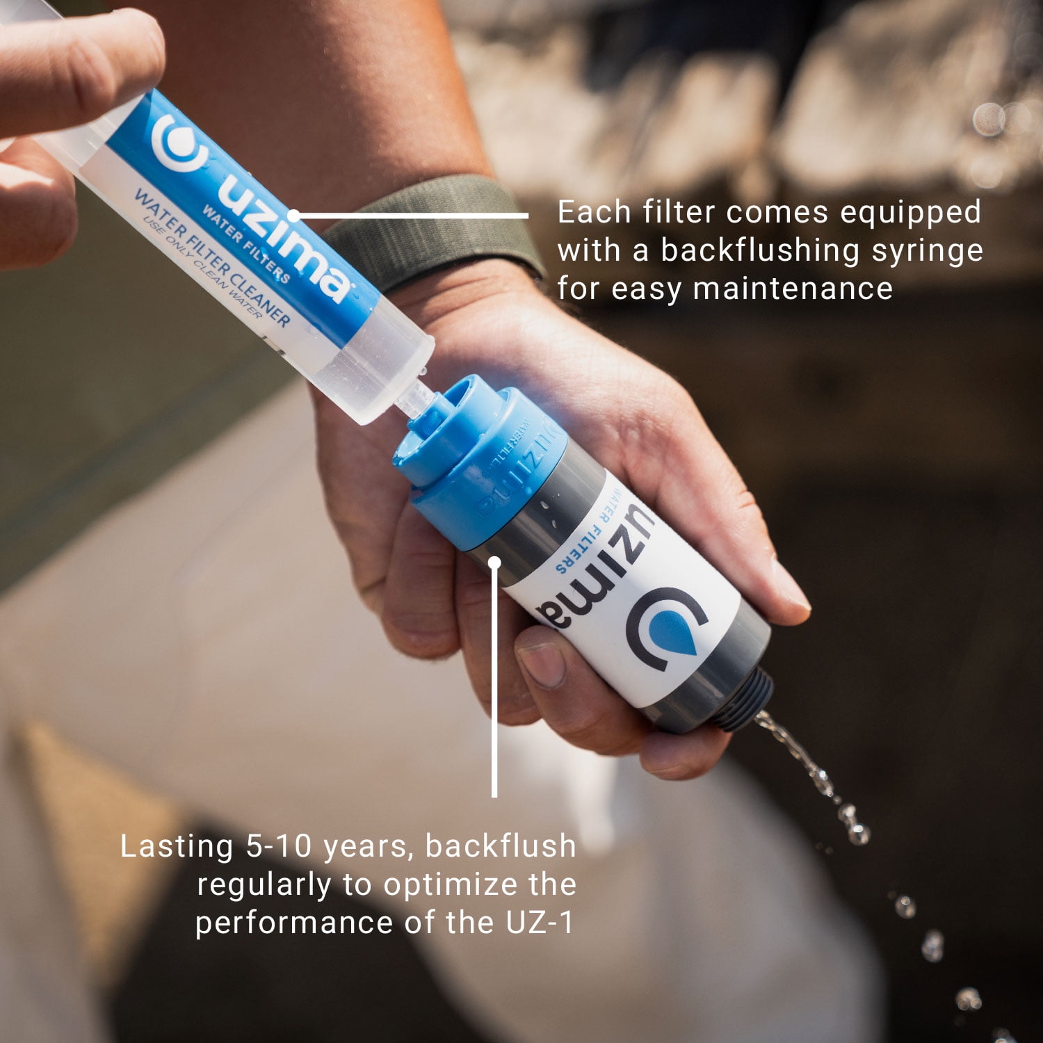Uzima UZ-1 Cartridge Replacement for UZ-2 Gravity Water Filtration System - Portable Water Filter