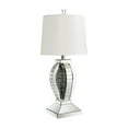 thumbnail image 3 of Pemberly Row 1-Light Drum Shade Glass Table Lamp in White/Mirrored, 3 of 4