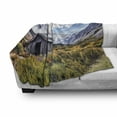 thumbnail image 3 of Landscape Soft Flannel Fleece Blanket, European Mountains Spring Season Flourishing Nature Green Themed Photography, Cozy Plush for Indoor and Outdoor Use, 70" x 90", Green and Grey, by Ambesonne, 3 of 6