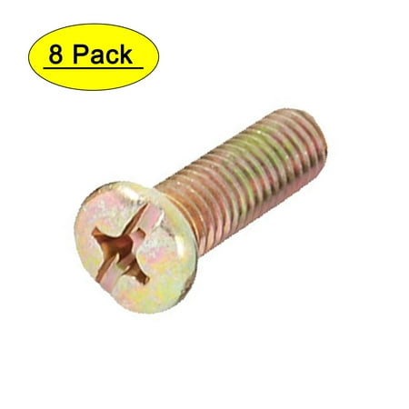 

Uxcell M8 x 25mm Male Thread Round Head Machine Screw Bolt Bronze Tone (8-pack)
