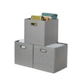 thumbnail image 1 of DECOMOMO Cube de Rangement Pliable, Cubes de Rangement en Tissu avec Poignées Découpées, Ensemble de 3, Gris, 1 of 4