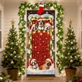 thumbnail image 6 of Christmas Dog Door Cover, 35 x 71 inch Animal Friendship Banner, Front Door Hanging Cloth, Golden Retriever & Corgi, Winter Snowhouse Backdrop, Porch Photo Background, Xmas New Year Home Decor, 6 of 6