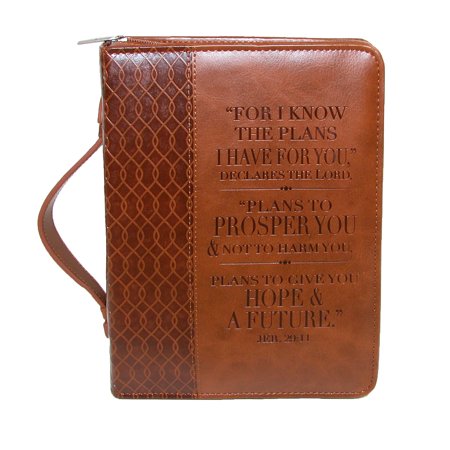 Christian Art Gifts Two Toned Bible Book Cover Prosper and Hope, Brown