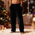 thumbnail image 2 of Men’s Velvet Casual Trousers Loose Fit Elastic Waistband Everyday Loungewear Bottoms, 2 of 6