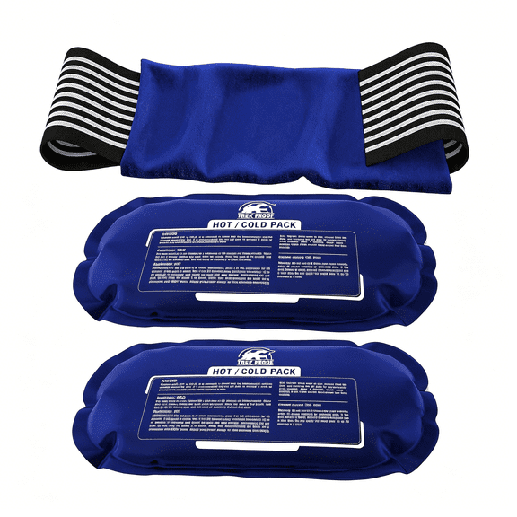 XIRQI Ice Packs for Injuries Reusable(3-Piece Set)Hot and Cold Ice Pack Therapy Gel Wrap Support Supports Recovery,Joint and Muscle Pain Knees,Back&More(3 Piece Set-Classic)