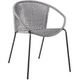 thumbnail image 3 of Armen Living LCSNSIGRY Snack Indoor Outdoor Stackable Steel Dining Chair with Grey Rope - Set of 2, 3 of 8