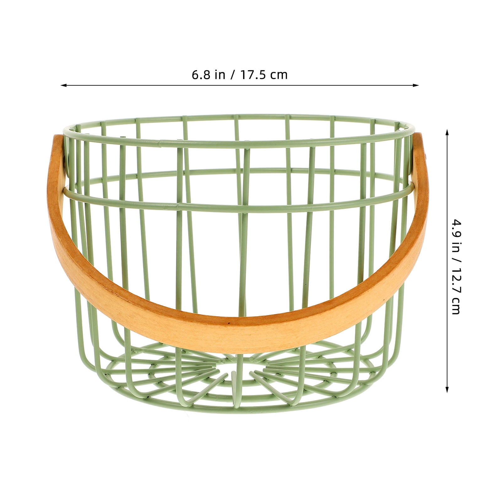 IDEANATEGRATE 1Pack Metal Basket Counter Egg Holder Iron Egg Holder Ceramic Egg Holder For Fresh Eggs In The Kitchen