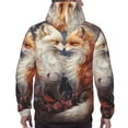 thumbnail image 7 of Goofa Romantic Flower Fox Couple for Men's Hooded Sweatshirt - Lightweight Pullover Hoodie with Kangaroo Pocket, Perfect for Everyday Wear-Small, 7 of 7